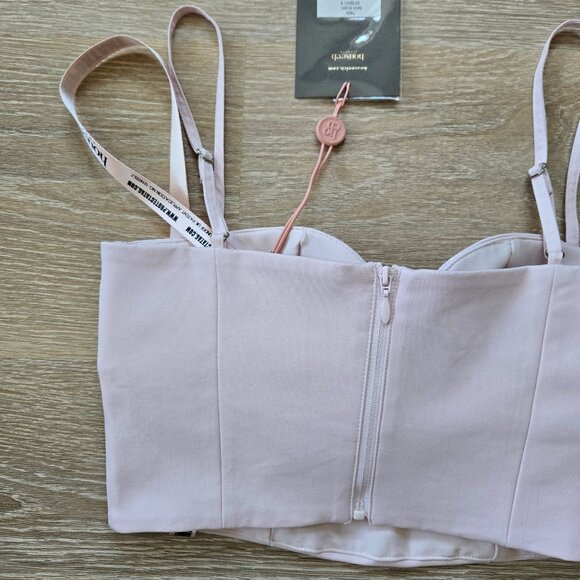 NWT HOUSE OF CB Pabla Plunge Neck Crop Top Small Ballet Slipper New With Tags - Picture 9 of 16